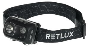 Retlux - LED Lampada frontale ricaricabile LED/3W/1200 mAh IP67 nera