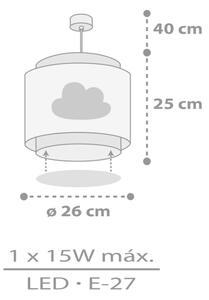 Dalber 76012E - Lampadario per bambini BABY DREAMS 1xE27/15W/230V grigio