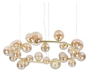 Ideal Lux - Lampadario LED a sospensione con cavo PERLAGE 25xG9/3W/230V 110 cm oro/beige fumé