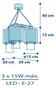 Dalber D-76114 - Lampadario per bambini MY LITTLE JUNGLE 3xE27/15W/230V
