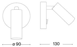 Ideal Lux - Faretto da parete PAGE LED/3W/230V CRI 90 nero