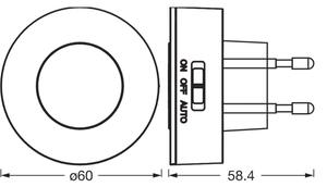 Osram-LED Luce notturna con sensore di movimento e sensore crepuscolare LUNETTA LED/0,31W/230V bianco