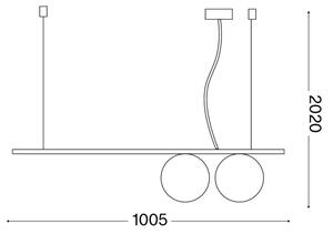 Ideal Lux - Lampadario LED a sospensione con cavo PERLINE 2xG9/3W/230V dorato