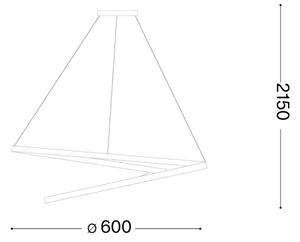 Ideal Lux - Lampada a sospensione dimmerabile su cavo OZ LED/48W/230V diam. 60 cm CRI 90 bianco