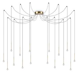 Ideal Lux - Lampadario LED a sospensione su cavi LUCCIOLA 16xLED/16W/230V CRI 90, design a ragno, finitura ottone