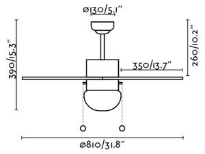 FARO 33186 - Ventilatore da soffitto PALAO 1xE14/40W/230V