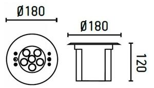 FARO 70456 - Lampada da incasso LED RGB per esterno EDEL LED/18W/24V IP68