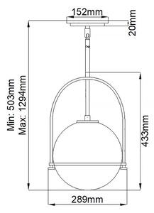 Quintiesse QN-SOMERSET-P-O-BK - Lampada a sospensione a stelo SOMERSET 1xE27/60W/230V nero