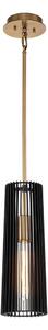 Quintiesse QN-LINARA-P-BK - Lampada a sospensione LINARA con asta 1xE27/60W/230V nero/oro