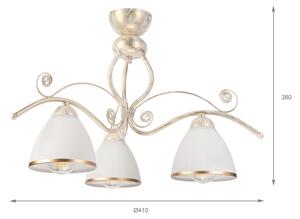 Brilagi - Lampadario LED a montaggio superficiale ANTICO 3xE27/60W/230V patina bianca