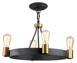 Quintiesse QN-SILAS-4P-DZ - Lampadario su asta SILAS 4xE27/60W/230V nero/oro