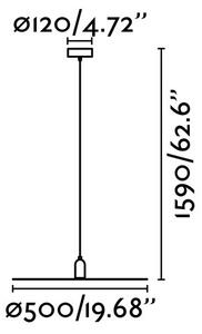 FARO 68145 - Lampadario su fune PLAT 1xE27/60W/230V