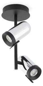 Faro 43534 - Luce Spot ORLEANS 2xGU10/8W/230V argento/nero