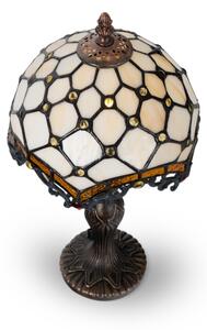 Brilagi - Lampada da tavolo Tiffany in vetro color avorio 1xE27/60W/230V