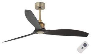 FARO 33417 - Ventilatore da soffitto JUST FAN nero/oro + telecomando