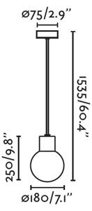 FARO 74427C-01 - Lampadario su filo da esterno MOON 1xE27/15W/230V IP44