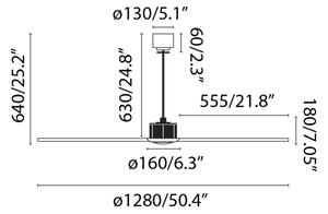 FARO 33395-10 - Plafoniera LED JUST FAN LED/16W/230V nero/marrone + +TC