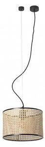 FARO 64314-48 - Lampadario a sospensione con filo MAMBO 1xE27/15W/230V rattan/nero