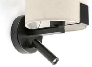 FARO 20053 - Applique a LED NILA 1xE27/15W/230V + LED/3W color crema/nero