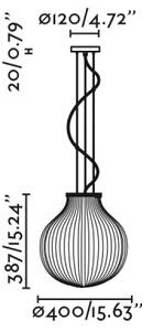 FARO 28301 - Lampadario a sospensione con filo ISABELLE 1xE27/15W/230V diametro 40 cm bianco
