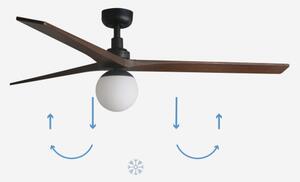 FARO 34276-11L - Ventilatore da soffitto KLIM L 1xE27/15W/230V noce/nero + +TC