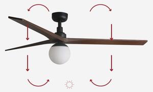 FARO 34276-11L - Ventilatore da soffitto KLIM L 1xE27/15W/230V noce/nero + +TC