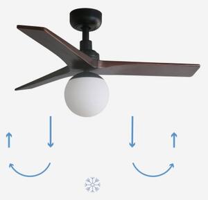 FARO 34278-11L - Ventilatore da soffitto KLIM S 1xE27/15W/230V noce/nero + +TC