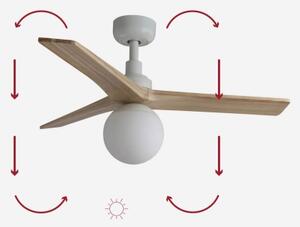 FARO 34281-11L - Ventilatore da soffitto KLIM S 1xE27/15W/230V pino/bianco + +TC