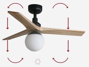 FARO 34284-11L - Ventilatore da soffitto KLIM S 1xE27/15W/230V pino/nero + +TC