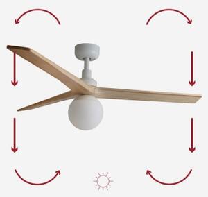 FARO 34280-11L - Ventilatore da soffitto KLIM M 1xE27/15W/230V pino/bianco + +TC