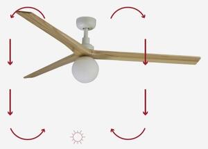 FARO 34279-11L - Ventilatore da soffitto KLIM L 1xE27/15W/230V quercia/bianco + +TC
