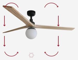 FARO 34282-11L - Ventilatore da soffitto KLIM L 1xE27/15W/230V pino/nero + +TC