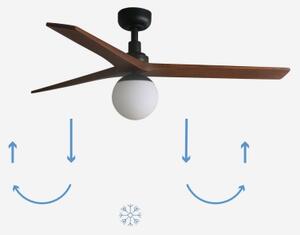 FARO 34277-11L - Ventilatore da soffitto KLIM M 1xE27/15W/230V noce/nero + +TC