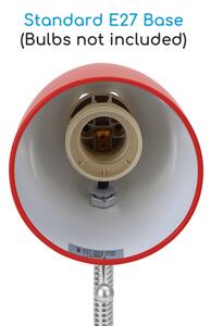 Aigostar - Lampada da tavolo con morsetto 1xE27/11W/230V rosso/cromo