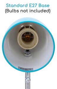 Aigostar - Lampada da tavolo con morsetto 1xE27/11W/230V blu/cromo
