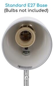 Aigostar - Lampada da tavolo con morsetto 1xE27/11W/230V argento/cromo