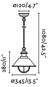 FARO 71139 - Lampada a sospensione da esterno NAUTICA 1xE27/11W/230V