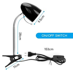 Aigostar - Lampada da tavolo con morsetto 1xE27/11W/230V nero/cromo