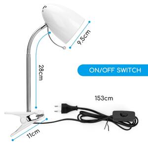 Aigostar - Lampada da tavolo con morsetto 1xE27/11W/230V bianco/cromo