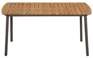Tavolo da Giardino 150x90x72cm in Massello di Acacia e Acciaio