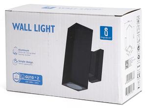Aigostar - Applique da esterno 2xGU10/230V nero IP65 quadrato