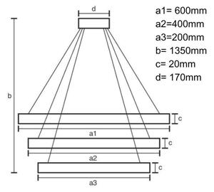 Lampadario a sospensione con filo LED dimmerabile LED/90W/230V 3000-6500K + +TC