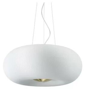 Ideal Lux Arizona SP5 lampadario sospensione Led in vetro bianco soffiato decorato