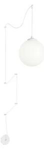 Ideal Lux Boa SP1 lampadario a palla con diffusore in vetro soffiato bianco acidato E27 60W