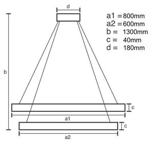 Lampadario a sospensione con filo LED dimmerabile LED/100W/230V 3000-6500K + telecomando