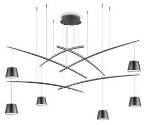 Ideal Lux Fish SP6 lampadario moderno led a 6 luci con diffusore in metallo