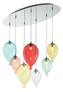 Ideal Lux Clown SP7 lampadario moderno soggiorno in vetro soffiato multicolore G9