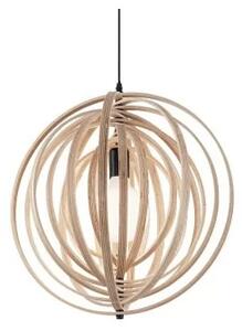 Ideal Lux Disco SP1 lampadario sala moderno con elementi decorativi circolari rotanti in legno naturale E27 60W