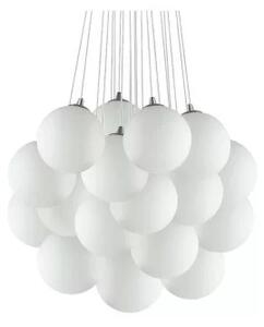 Ideal Lux Mapa Plus SP22 lampadario moderno a sfera in vetro bianco soffiato e acidato E14 40W