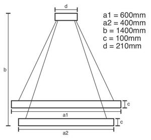 Lampadario a sospensione con filo LED dimmerabile LED/65W/230V 3000-6500K cromo + telecomando
